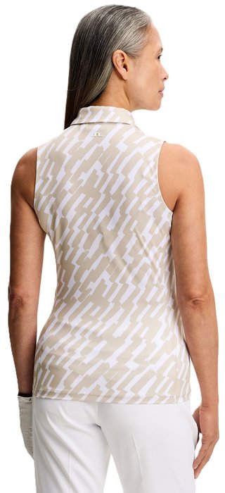 J.Lindeberg Dena Print Damen Poloshirt, oak island fossil