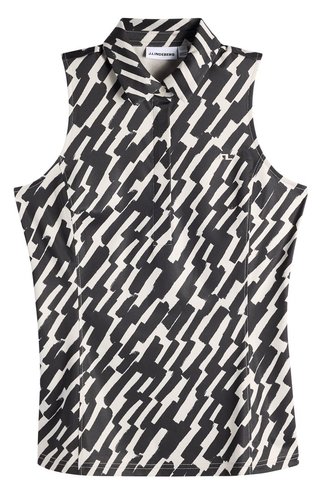 J.Lindeberg Dena Print Damen Poloshirt, oak moonbeam