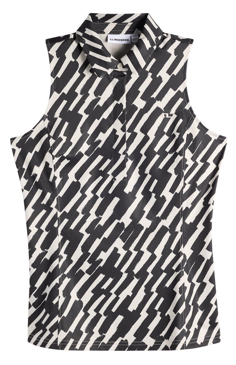 J.Lindeberg Dena Print Damen Poloshirt, oak moonbeam