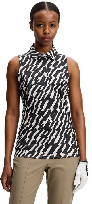 J.Lindeberg Dena Print Damen Poloshirt, oak moonbeam