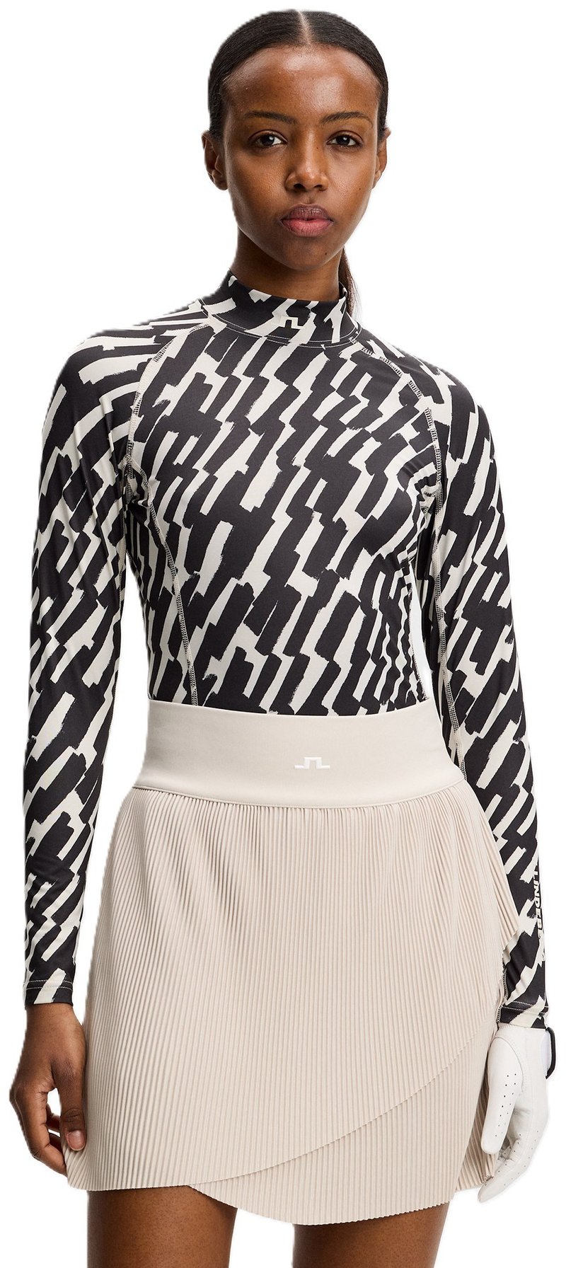 J.Lindeberg Ella Print Soft Compression Damen Top, oak moonbeam