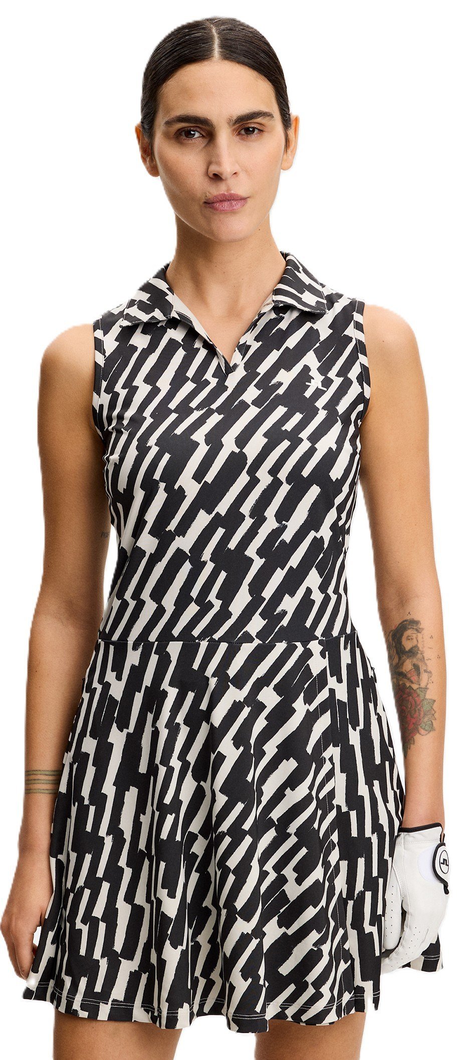 J.Lindeberg Dana Printed Damen Golfkleid, oak moonbeam