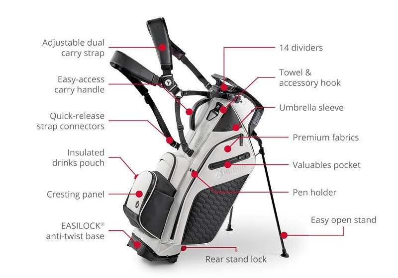 LIMITED - Motocaddy EliteFLEX Standbag, weiss/schwarz