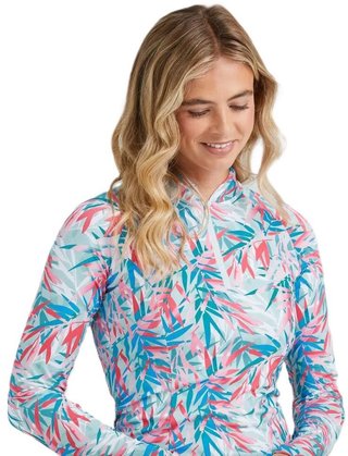 Ping Arwen Printed Longsleeve Damen Poloshirt, tropic refreat