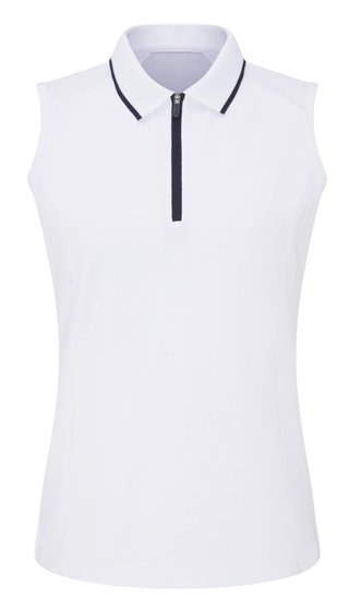 Ping Eben Sleeveless Damen Poloshirt, weiss