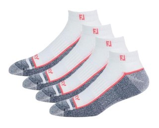 FootJoy ProDry Sport Herren Socken, 1Paar, weiss/rot