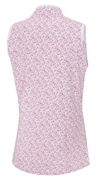 Ping Penola Printed Sleeveless Damen Poloshirt, fuchsia foliage