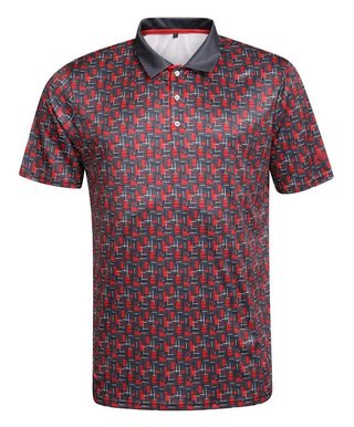 Fashion Sports Wear Lisabon Herren Poloshirt, schwarz/rot