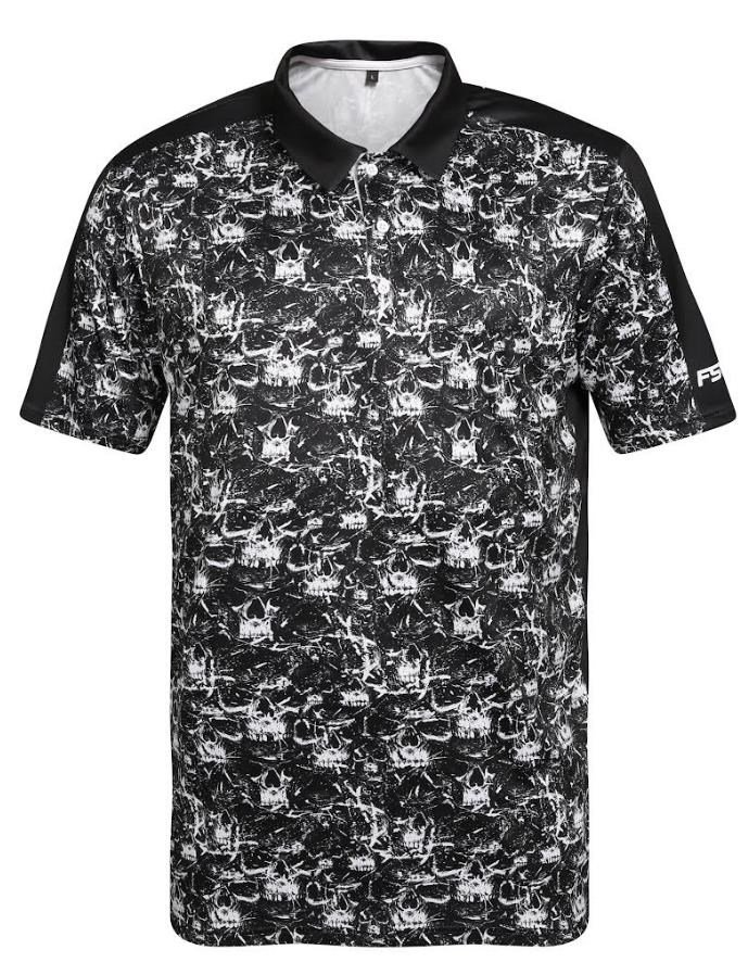 Fashion Sports Wear Skulls Herren Poloshirt, schwarz