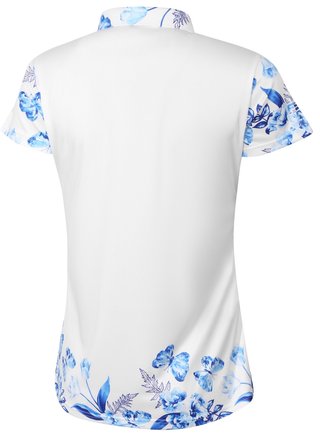 Fashion Sports Wear Tirana Pink Damen Poloshirt - weiss/blau