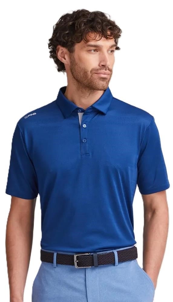 Ping Claude Camo Mesh Herren Poloshirt, inky