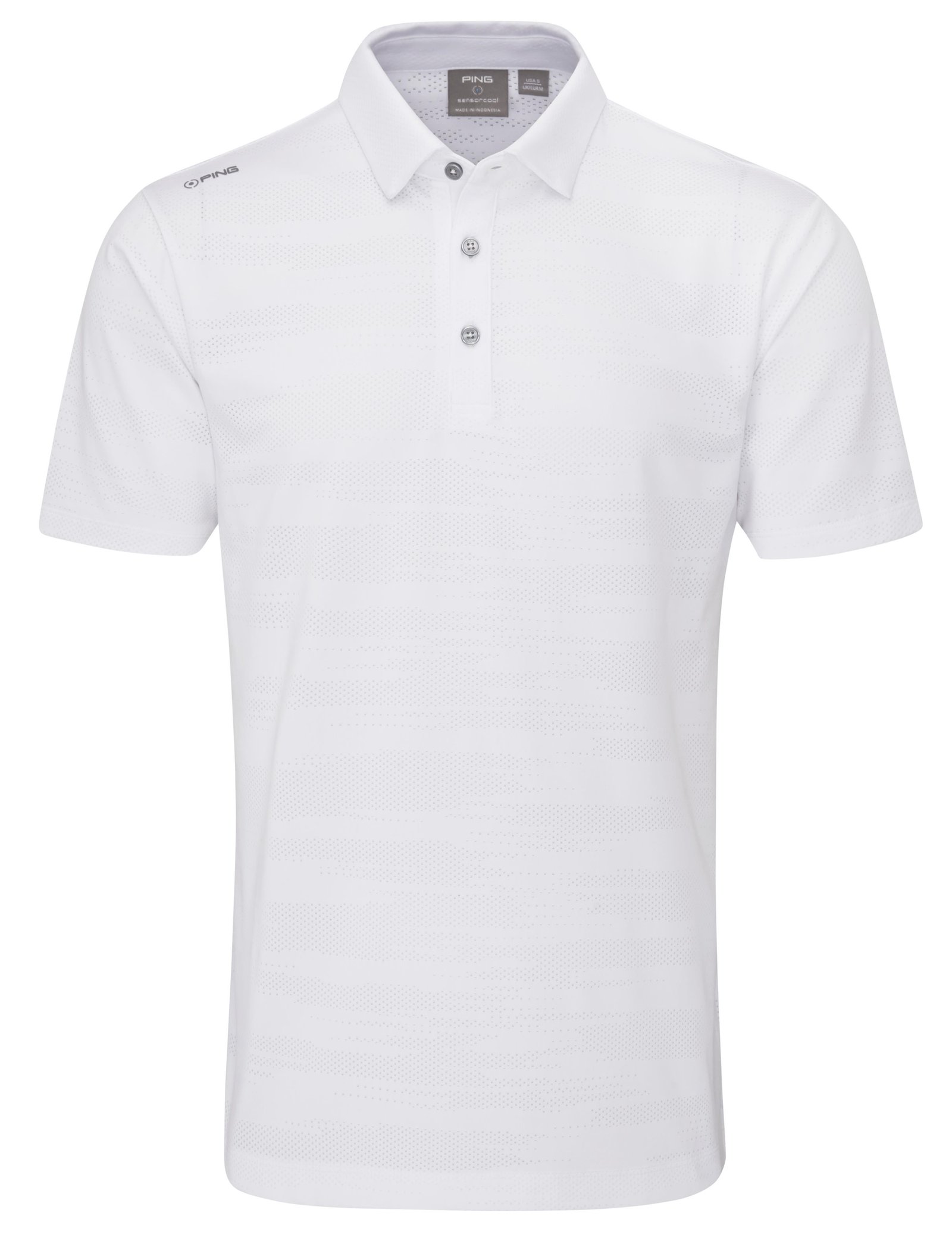 Ping Claude Camo Mesh Herren Poloshirt, weiss