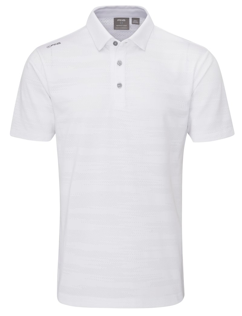 Ping Claude Camo Mesh Herren Poloshirt, weiss