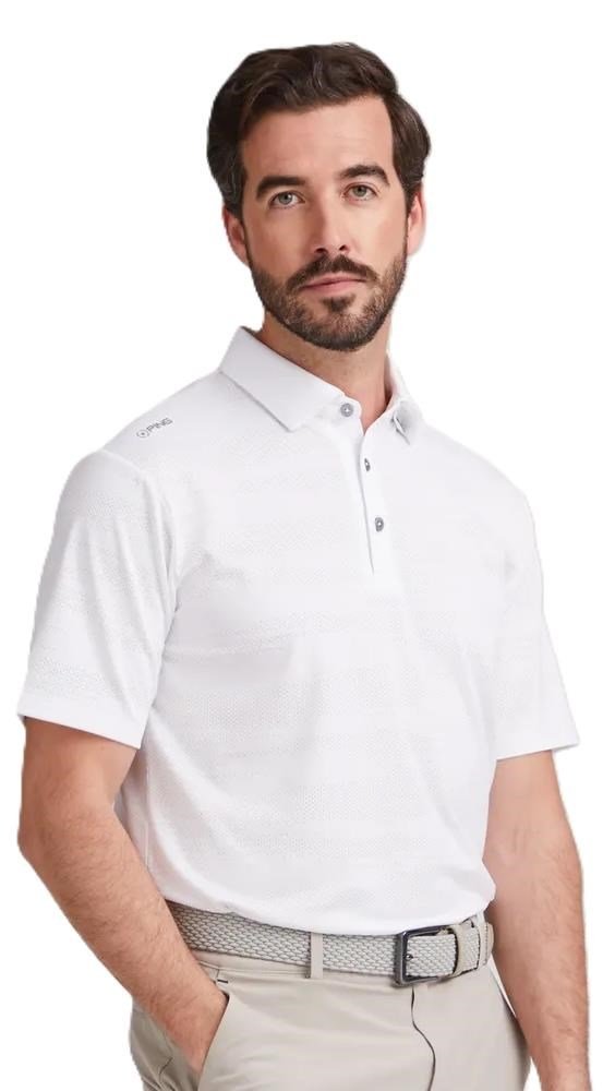 Ping Claude Camo Mesh Herren Poloshirt, weiss