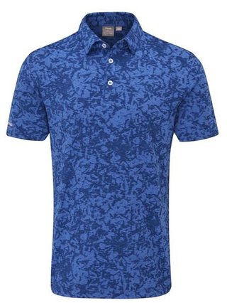 Ping Marek Camo Jacquard Herren Poloshirt, bright cobalt multi