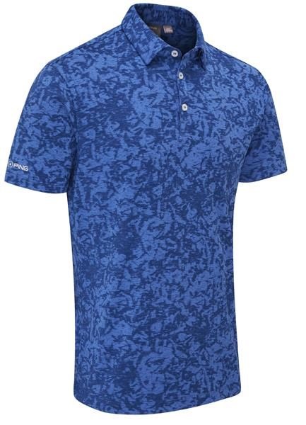 Ping Marek Camo Jacquard Herren Poloshirt, bright cobalt multi