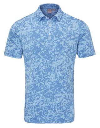 Ping Marek Camo Jacquard Herren Poloshirt, baltic sea multi