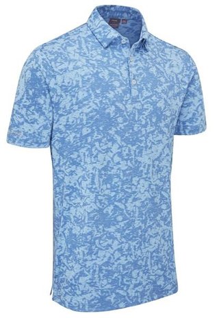 Ping Marek Camo Jacquard Herren Poloshirt, baltic sea multi