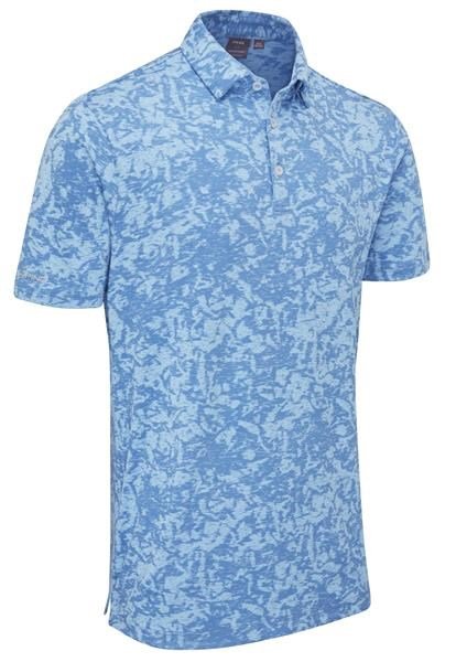 Ping Marek Camo Jacquard Herren Poloshirt, baltic sea multi