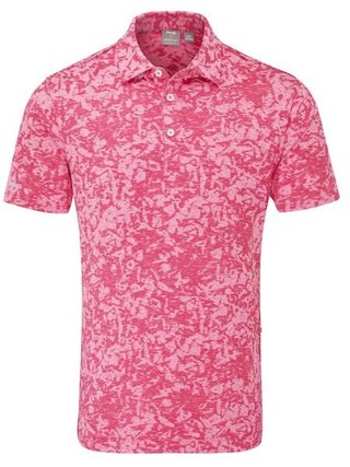 Ping Marek Camo Jacquard Herren Poloshirt, rhapsody rosa multi