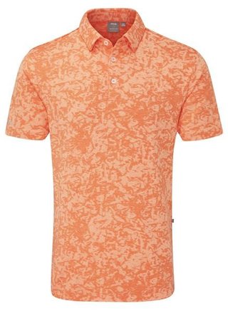 Ping Marek Camo Jacquard Herren Poloshirt, wild salmon multi