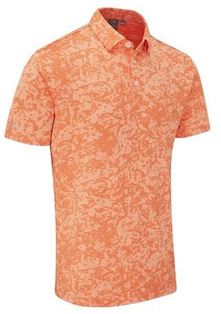 Ping Marek Camo Jacquard Herren Poloshirt, wild salmon multi
