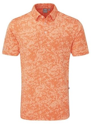 Ping Marek Camo Jacquard Herren Poloshirt, wild salmon multi