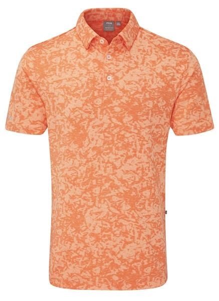 Ping Marek Camo Jacquard Herren Poloshirt, wild salmon multi