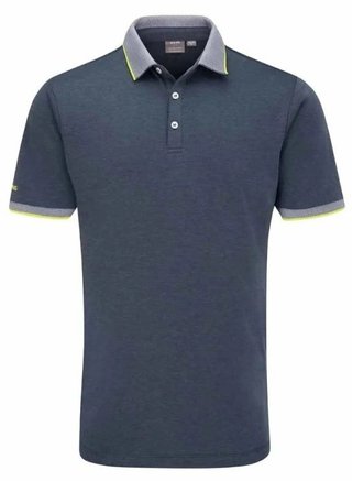 Ping Gideon Herren Poloshirt, light navy marl