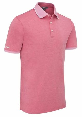 Ping Gideon Herren Poloshirt, rhapsody pink marl