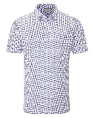 Ping Ephron Printed Herren Poloshirt, weiss/rosa haze multi