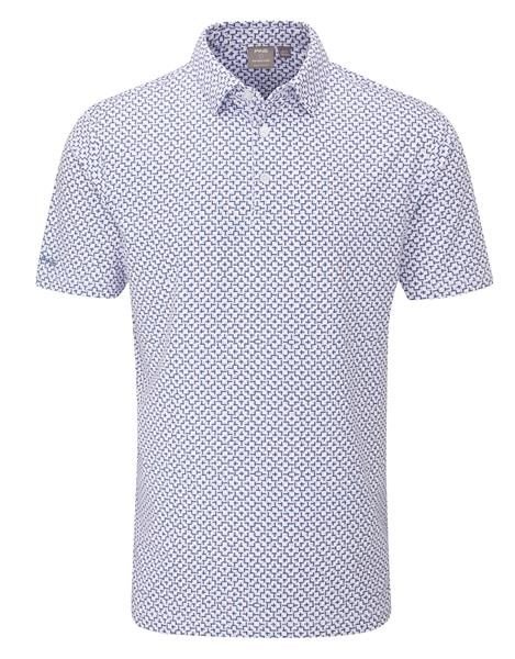 Ping Ephron Printed Herren Poloshirt, weiss/rosa haze multi