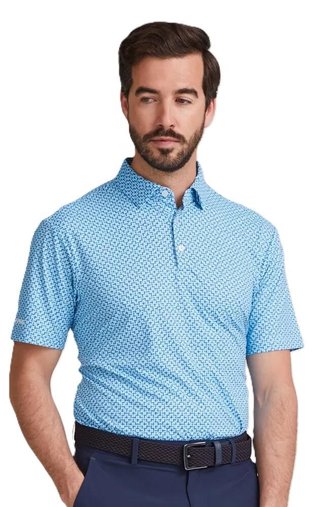 Ping Ephron Printed Herren Poloshirt, baltic sea multi