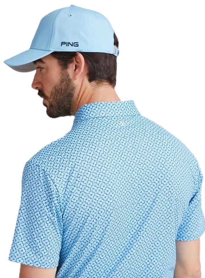 Ping Ephron Printed Herren Poloshirt, baltic sea multi