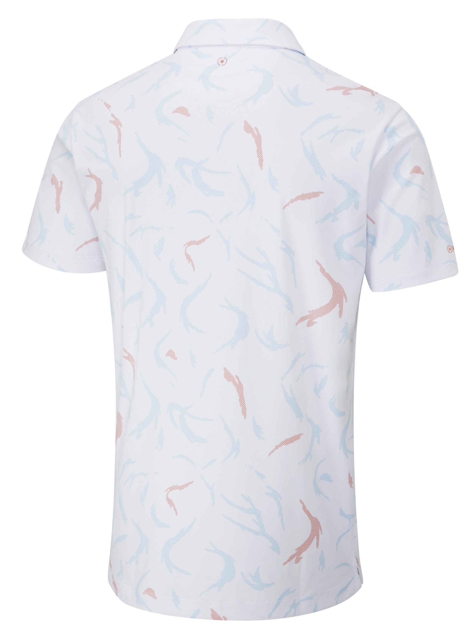 Ping Ephron Printed Herren Poloshirt, weiss/ wild salmon multi