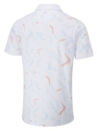 Ping Ephron Printed Herren Poloshirt, weiss/ wild salmon multi