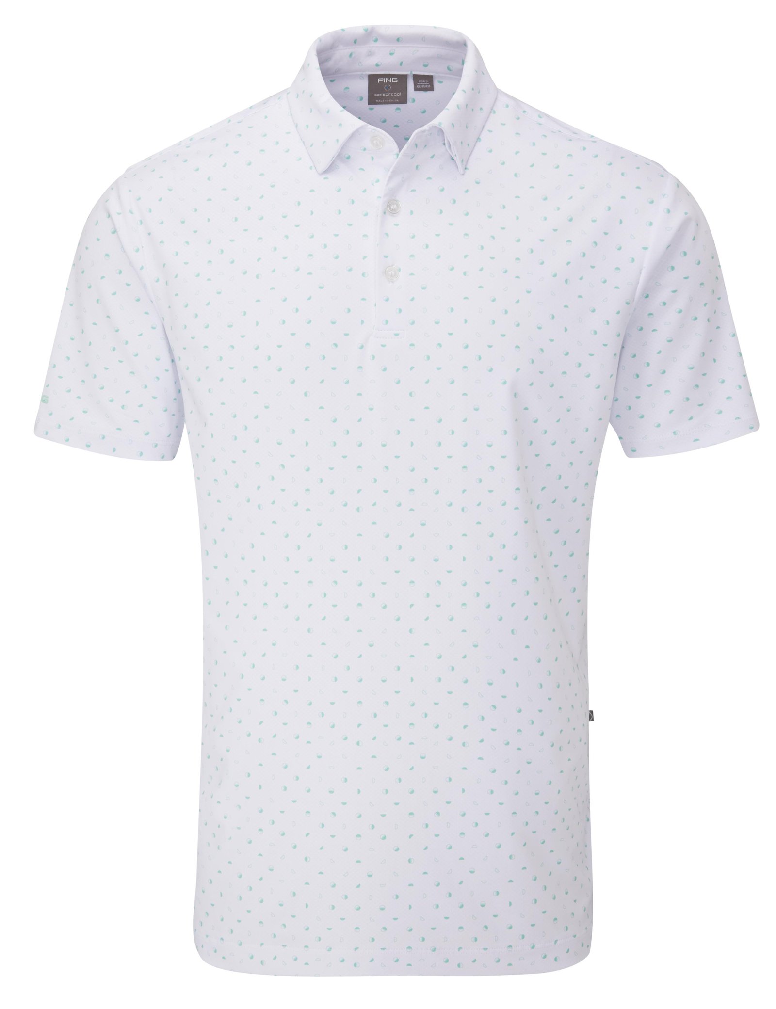 Ping Ephron Printed Herren Poloshirt, weiss/grün bay multi