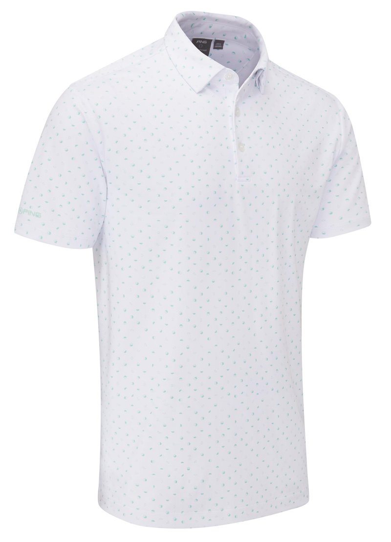Ping Ephron Printed Herren Poloshirt, weiss/grün bay multi