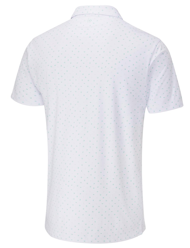 Ping Ephron Printed Herren Poloshirt, weiss/grün bay multi