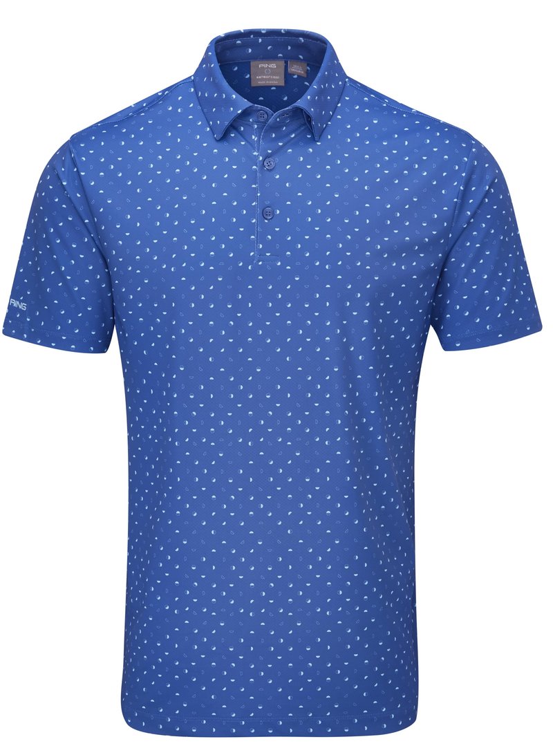 Ping Ephron Printed Herren Poloshirt, bright cobalt multi