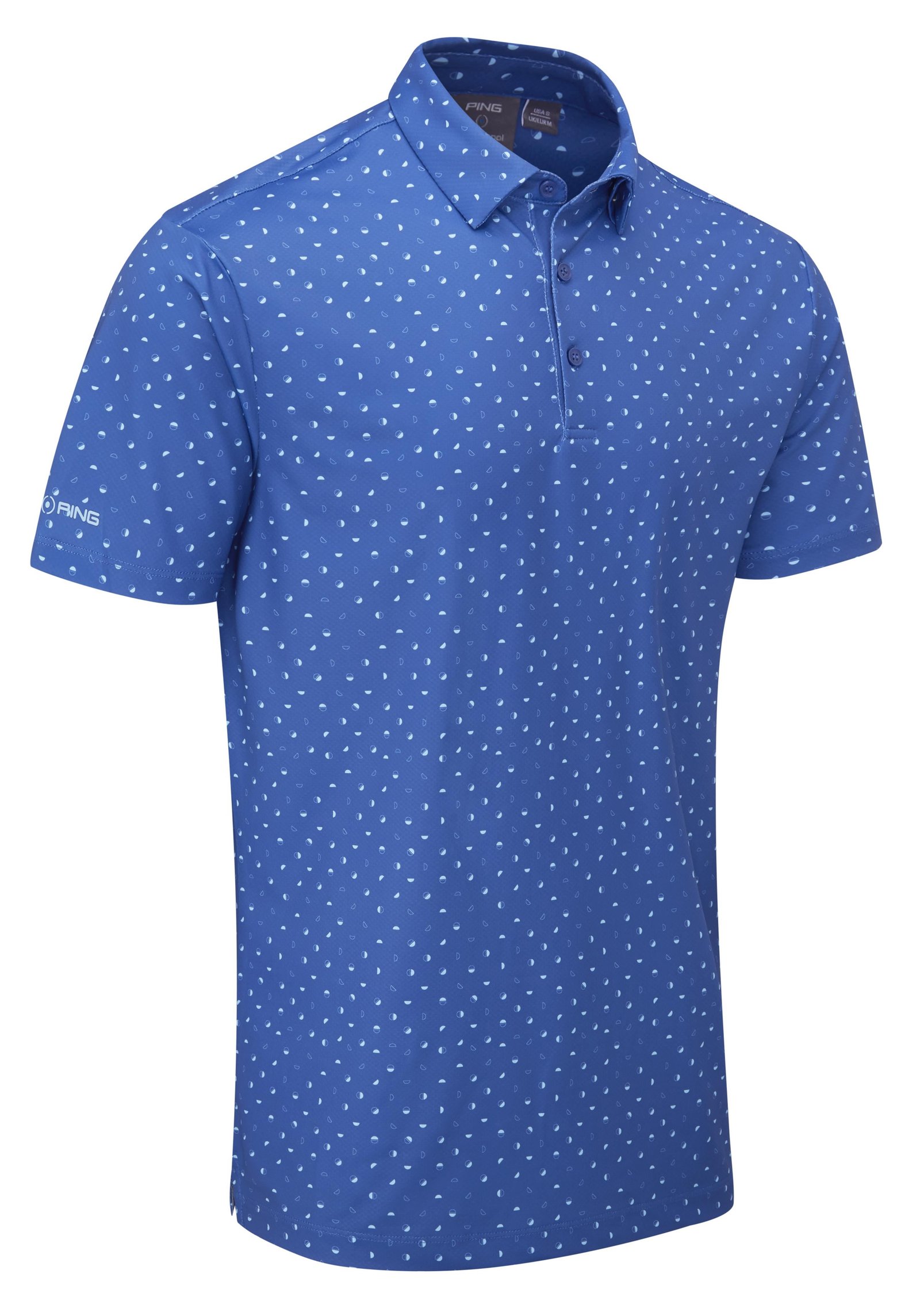 Ping Ephron Printed Herren Poloshirt, bright cobalt multi