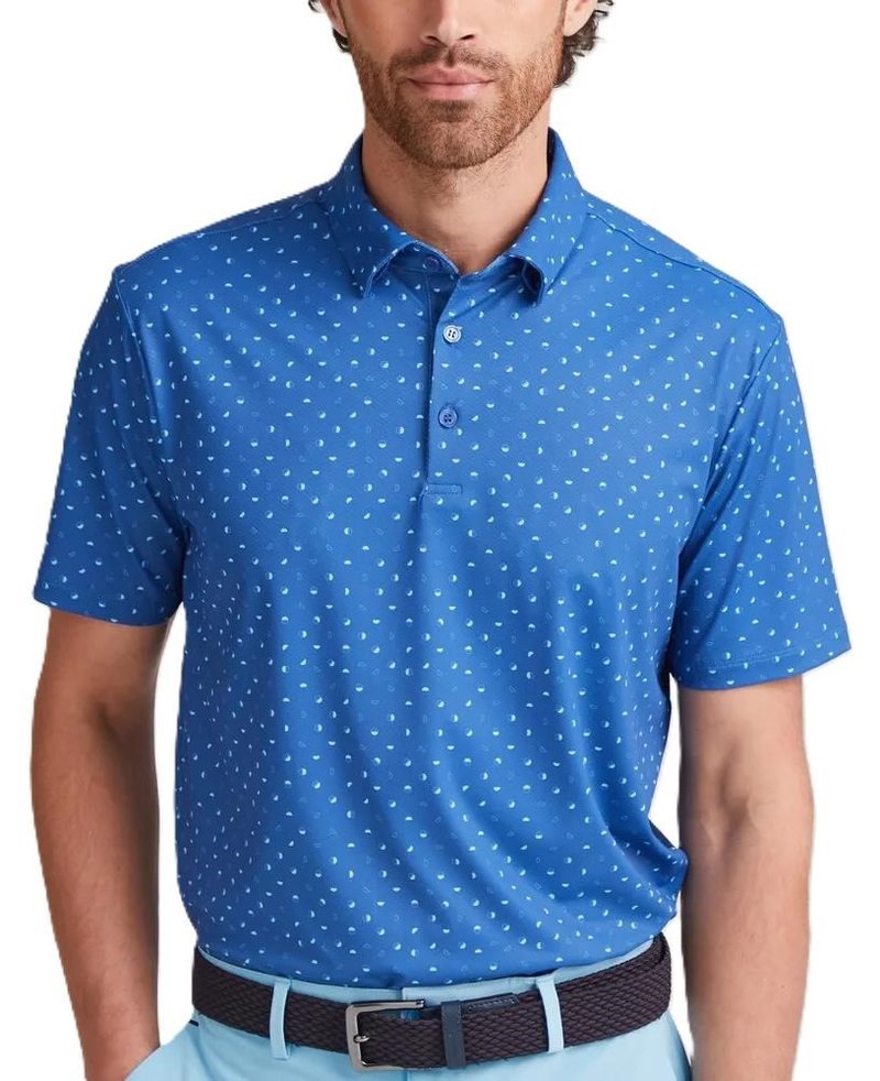 Ping Ephron Printed Herren Poloshirt, bright cobalt multi