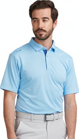 PING Claude Camo Mesh Herren Polo, baltic sea