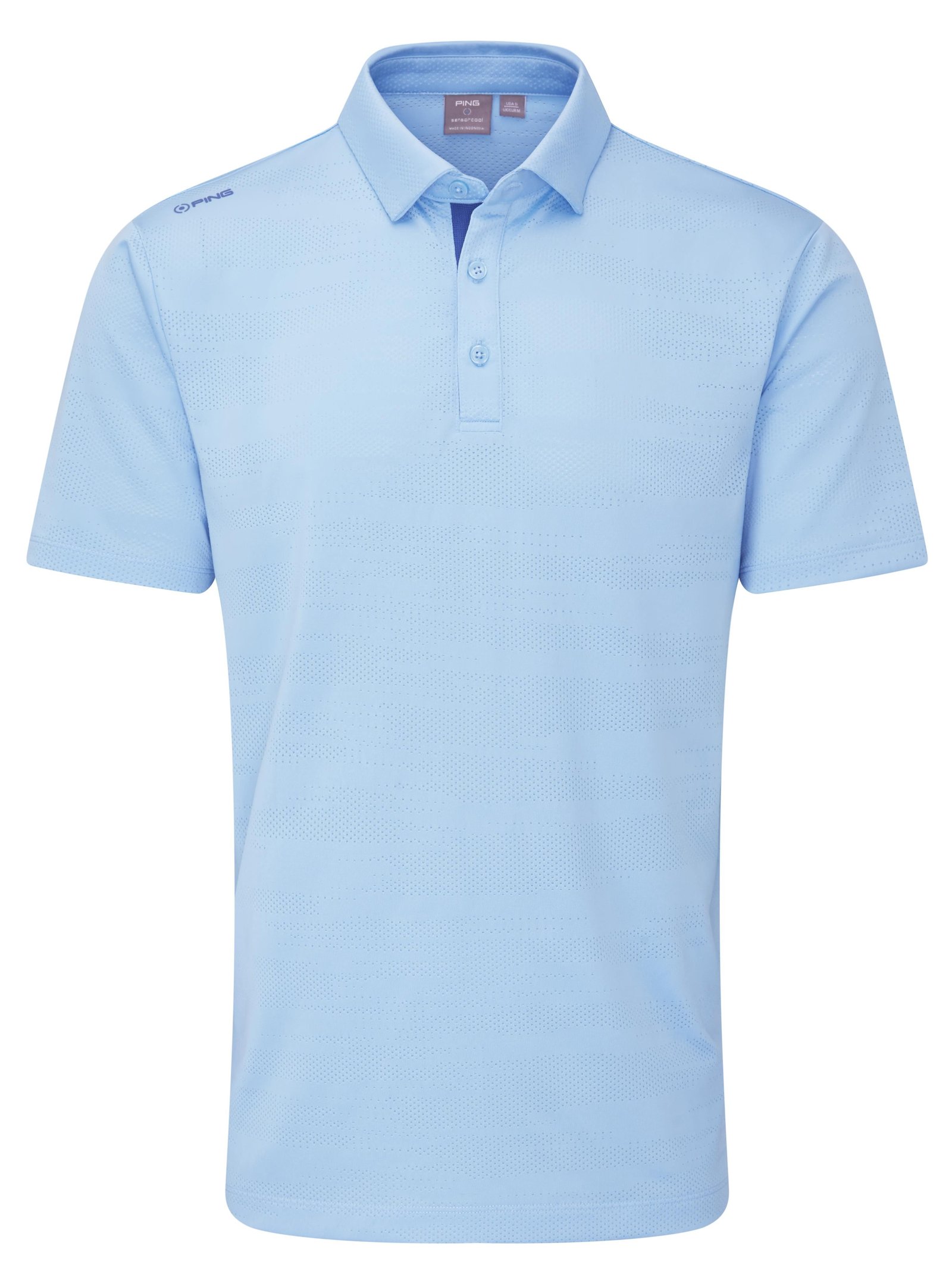 PING Claude Camo Mesh Herren Polo, baltic sea