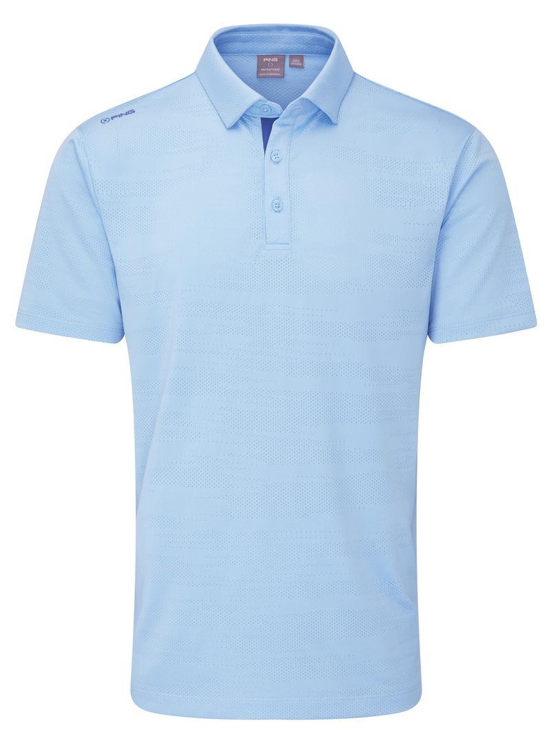 PING Claude Camo Mesh Herren Polo, baltic sea