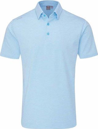 PING Langford Herren Polo, Baltic Sea/White