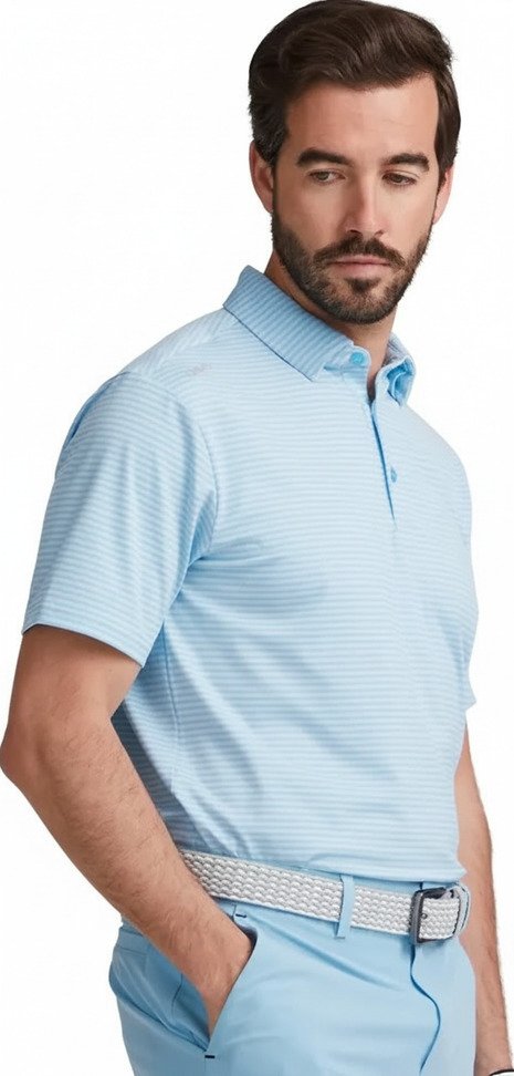 PING Langford Herren Polo, Baltic Sea/White