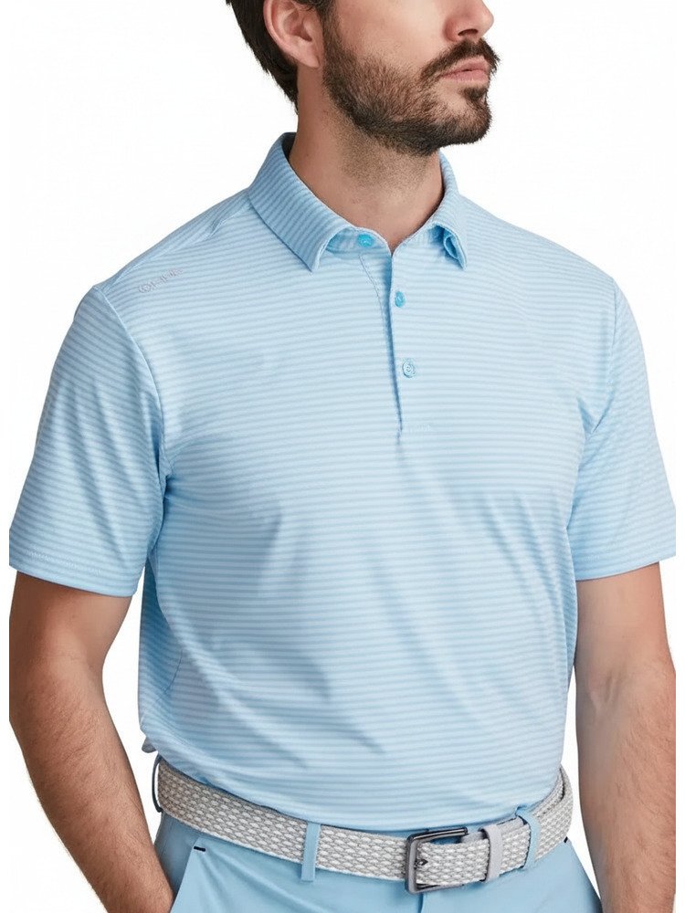 PING Langford Herren Polo, Baltic Sea/White