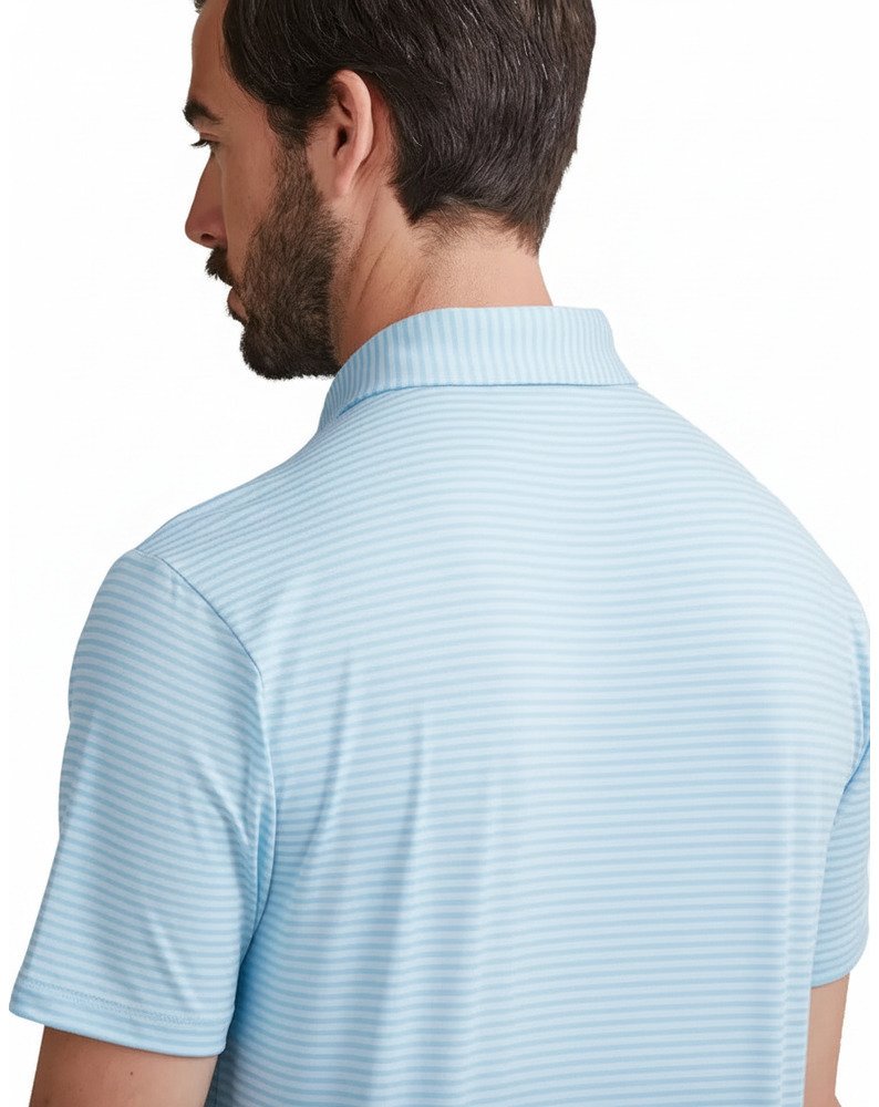 PING Langford Herren Polo, Baltic Sea/White