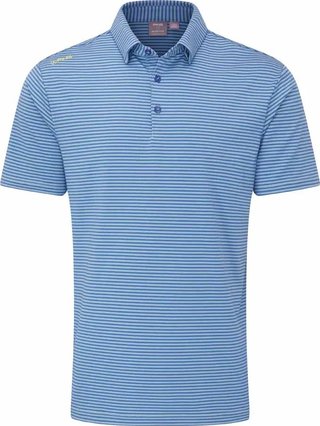 PING Langford Herren Polo, Bright Cobalt/White